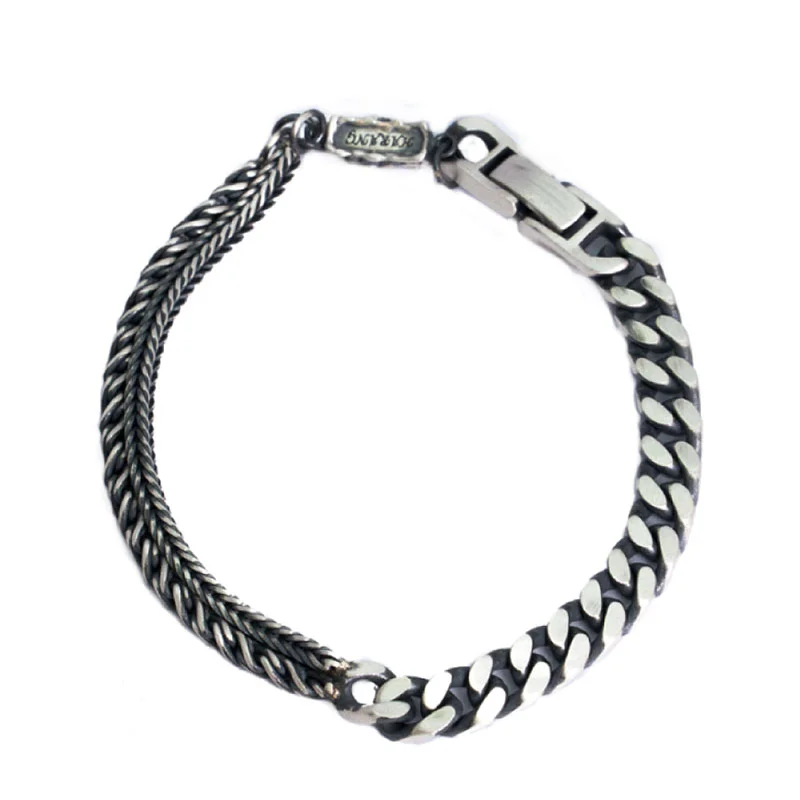 HR 245B_Half & Half Triple Chain Bracelet