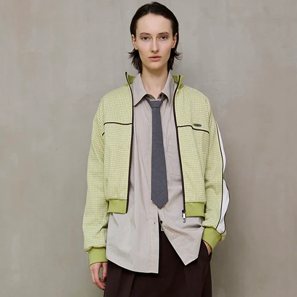 (W) JACQUARD JERSEY TOPS (GRN)