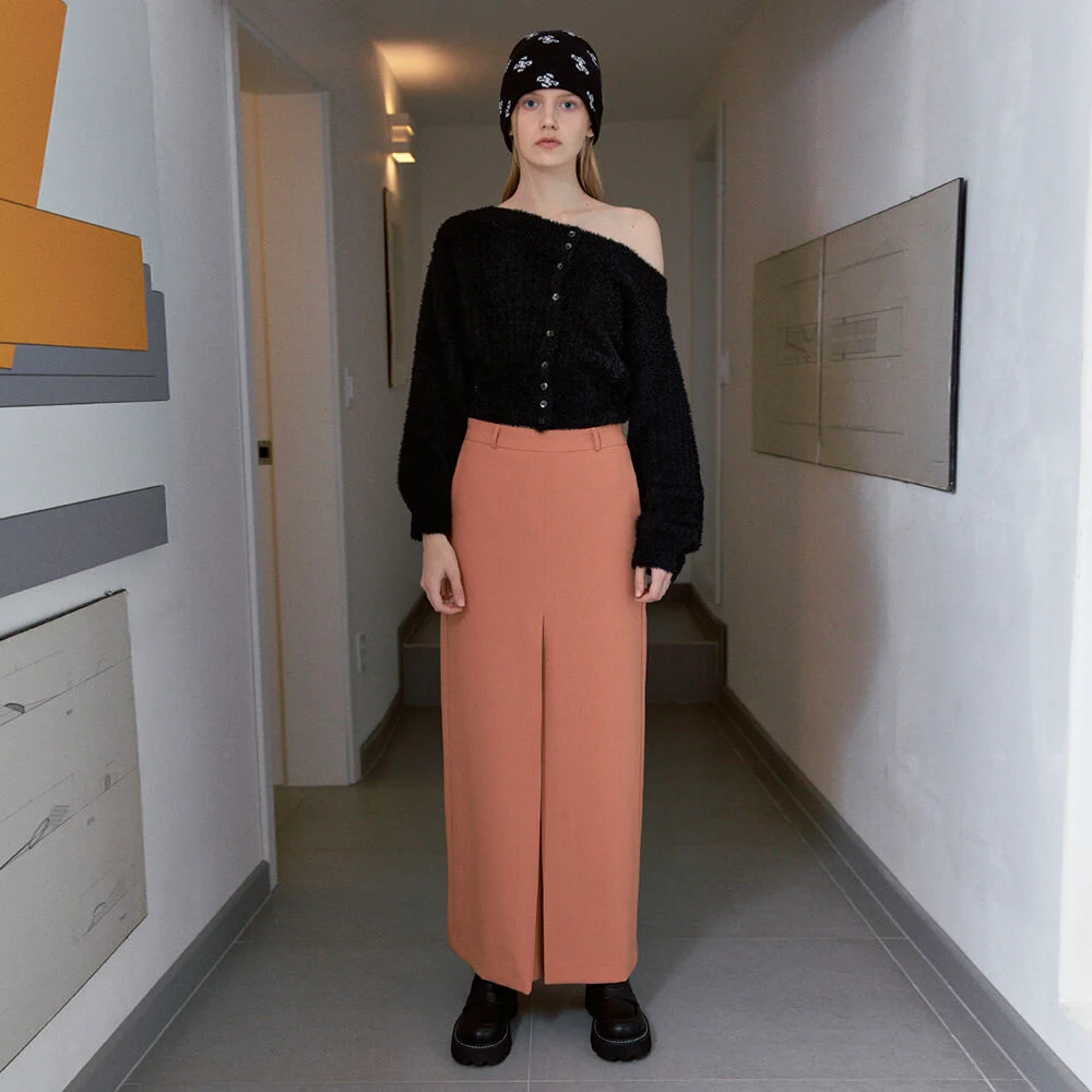 Stripe Maxi Long Skirt (Orange)