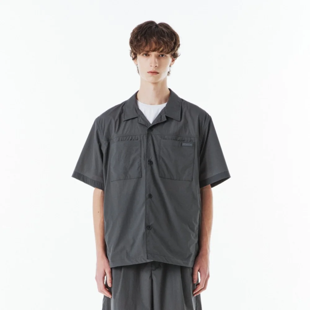 CREASE HALF SLEEVE JACKET - GREYISH KHAKI (P262MJK183)