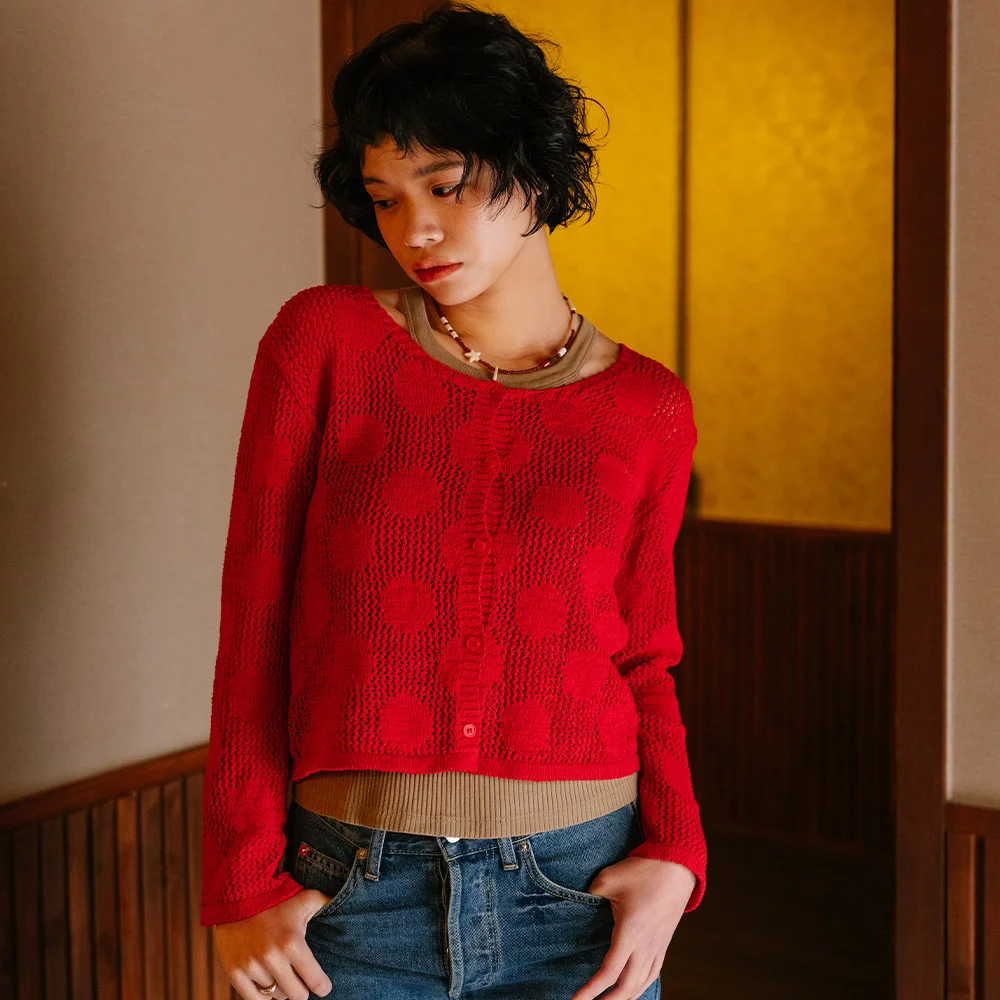 Summer Punto Cardigan (Red)