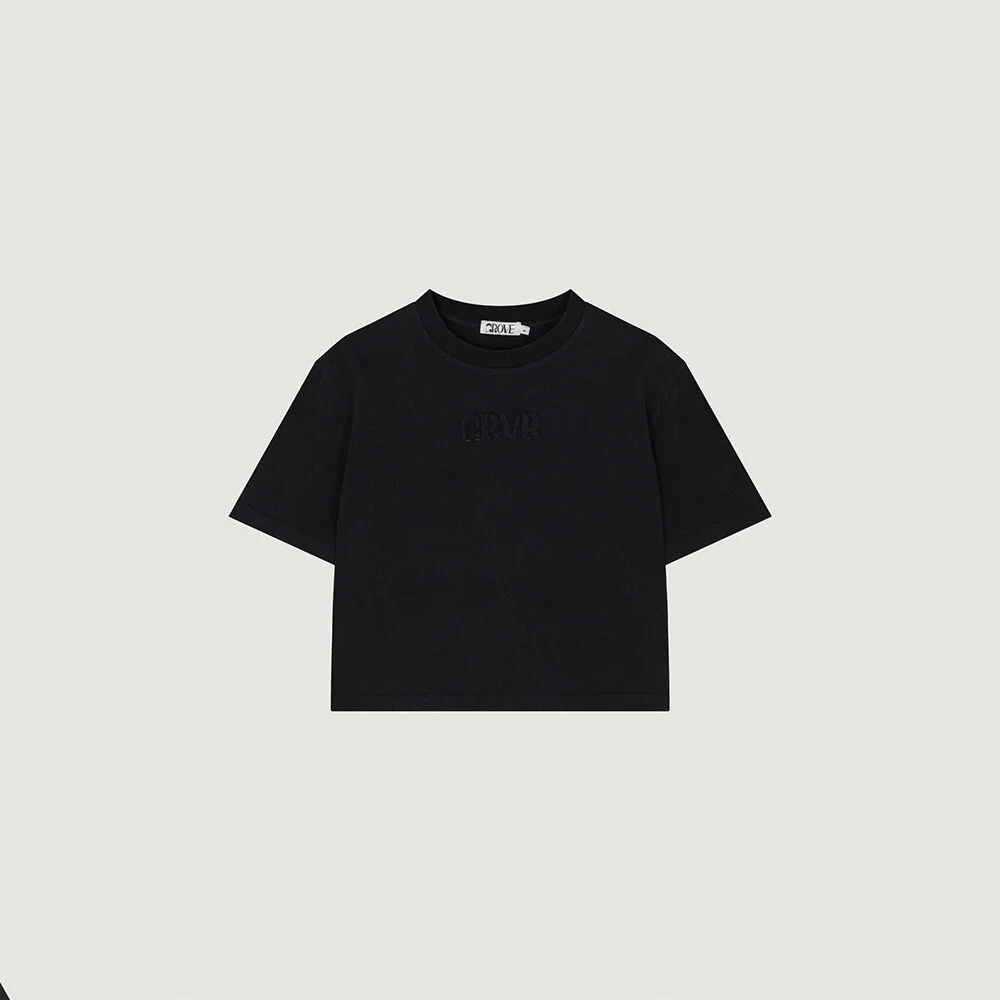 GRVR APPLIQUE T-SHIRT (BLACK)