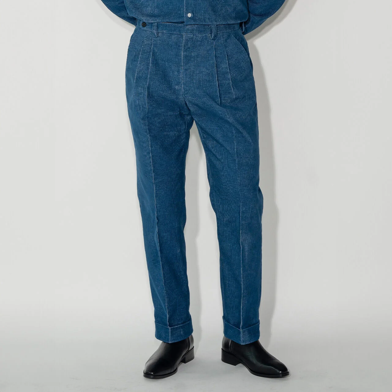 ALCPT016 Two Pleats 牛仔 燈芯絨 褲子_l.blue