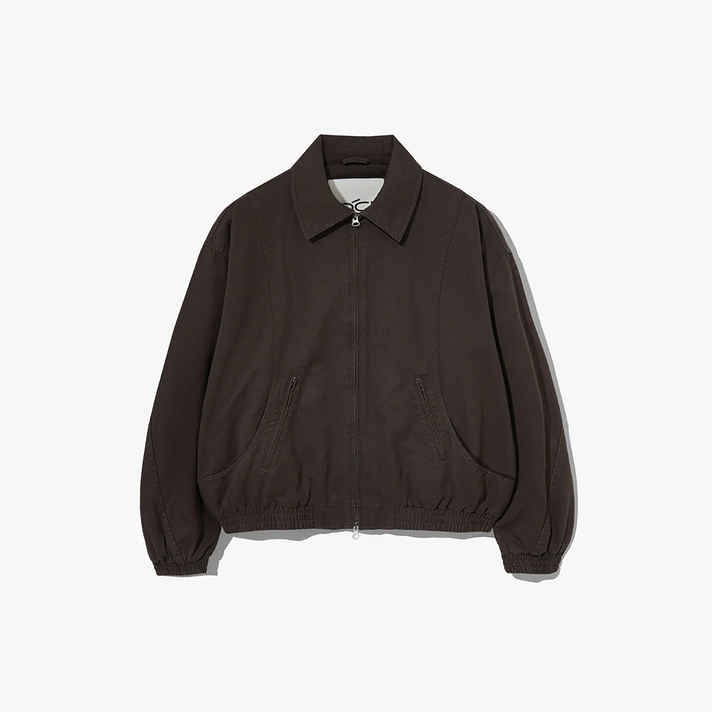 純棉 弧形 水洗 短身外套 外套 啡色 COOSJK042BROWN