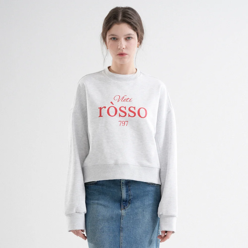 Tentadumble Logo Crop Sweatshirt (white melange)