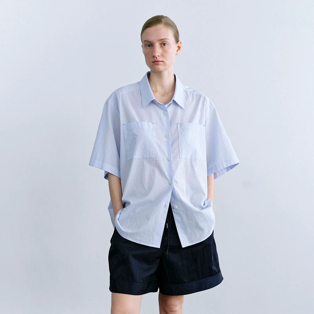 Como Half Shirt in Sky Blue