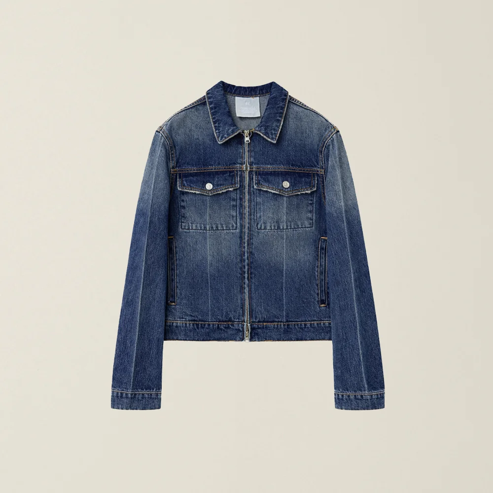 WOMENS WASHED DENIM JACKET WASHED BLUE