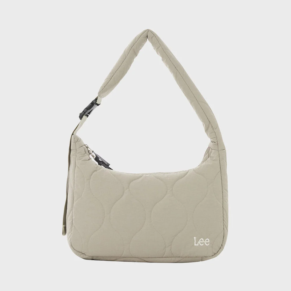 兩穿 絎縫 Hobo Bag 米色