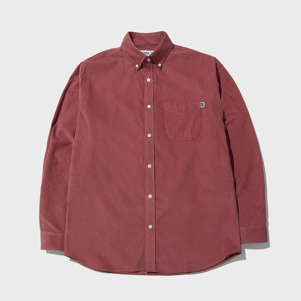 CORDUROY PATCH SHIRTS - BURGUNDY