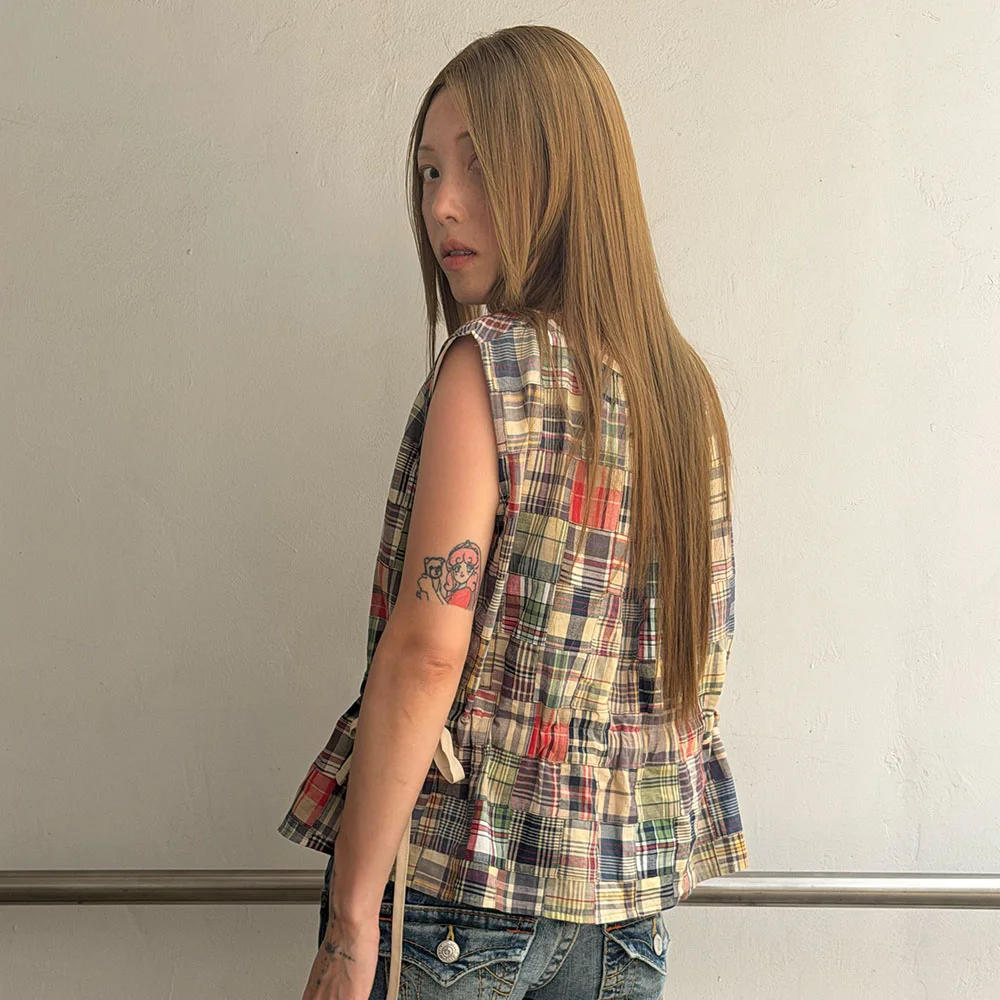 Patchwork string blouse Vintage