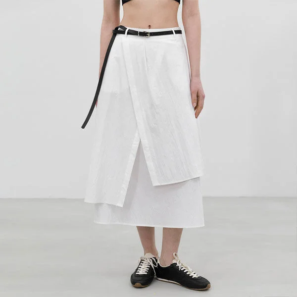 ESSENTIAL CREPE BELT SKIRT S(SK-5024)