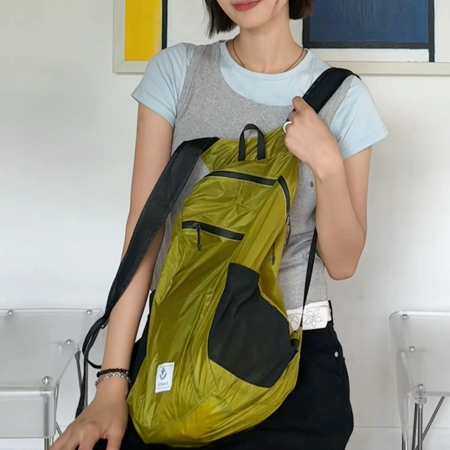 超輕量 Compact 口袋 翻摺 背包 日常 休閒 袋 24L - 蘋果綠
