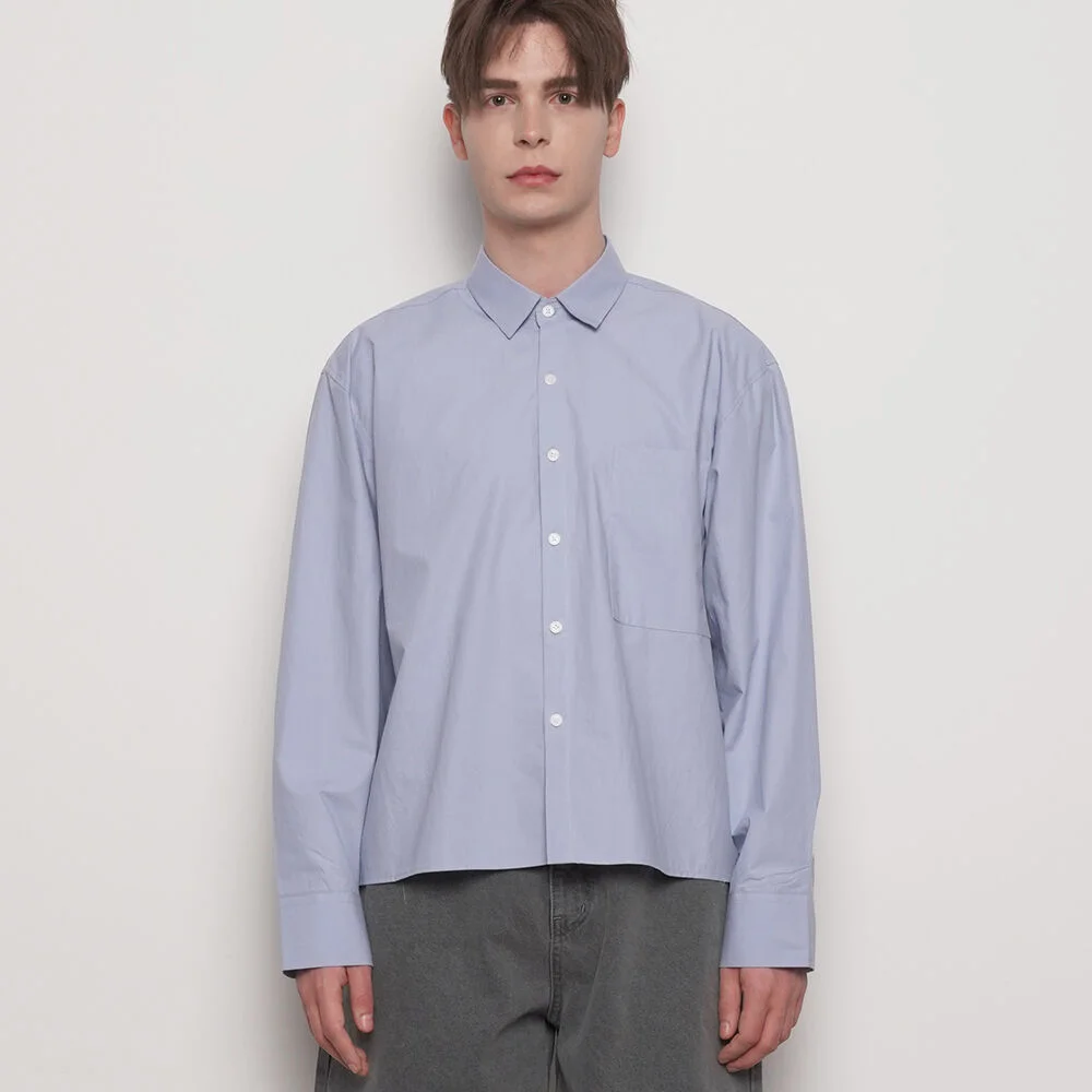 MW617 crop over shirts blue