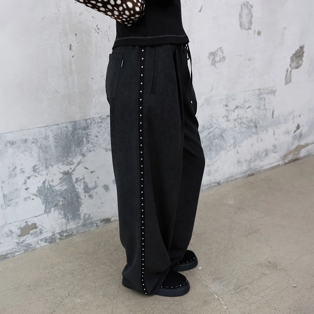 Side Stud Detail Wide Pants VW6XL996_2color