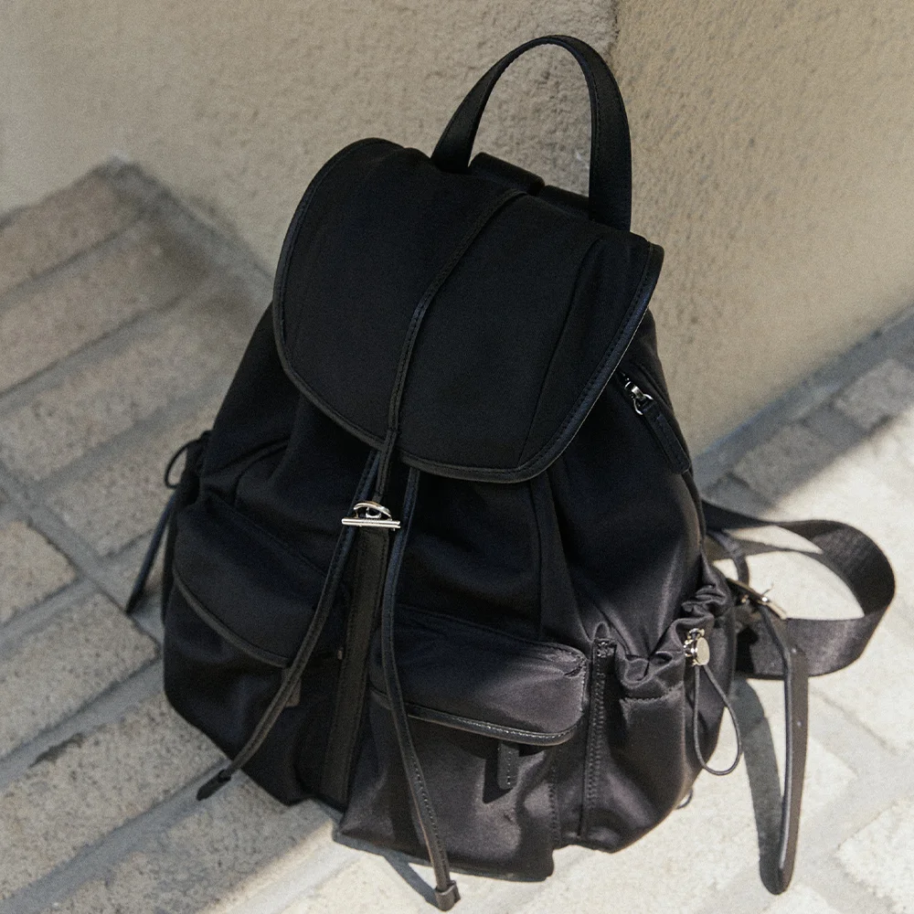 Linea 雙 口袋 背包_BLACK