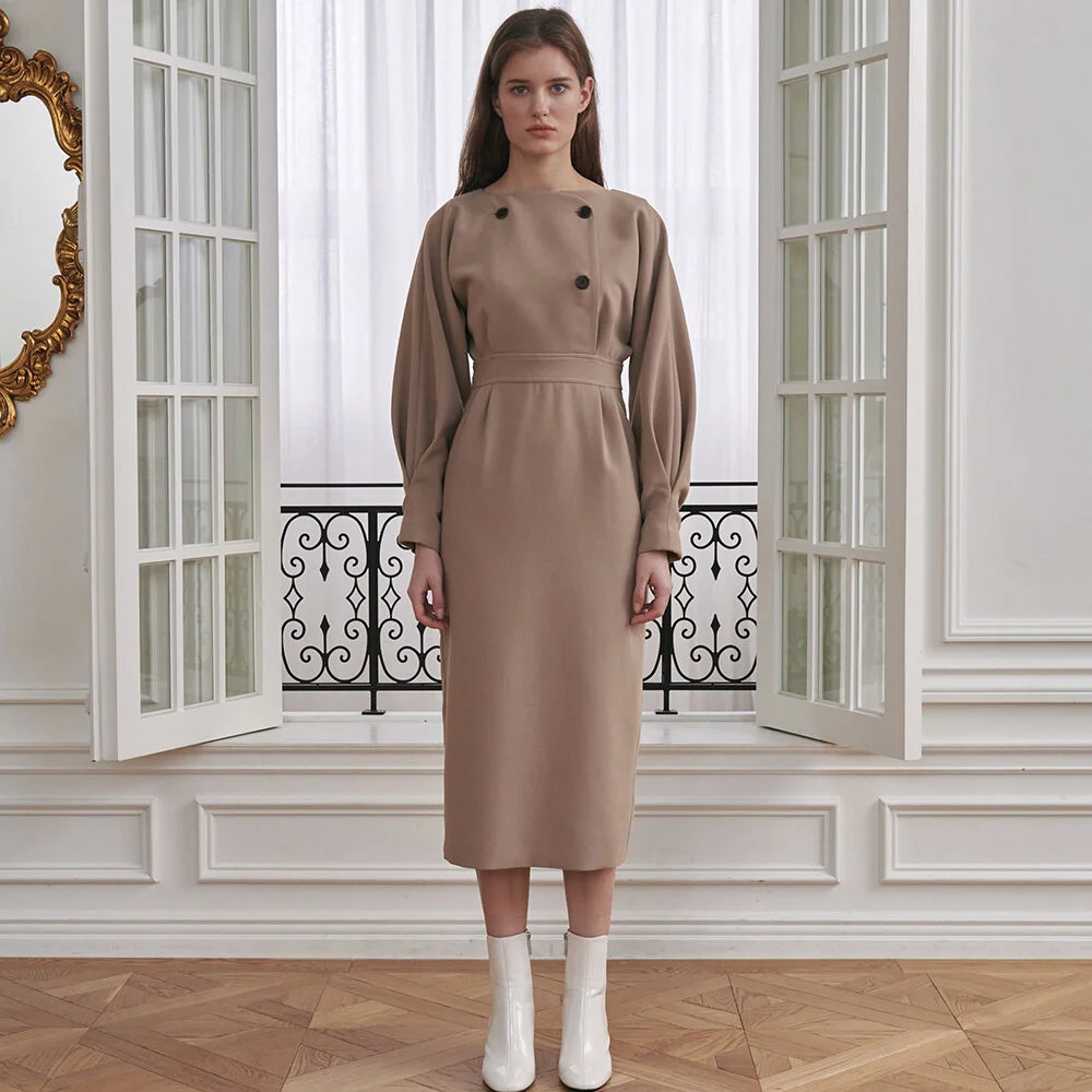 Raglan Double Dress - Beige