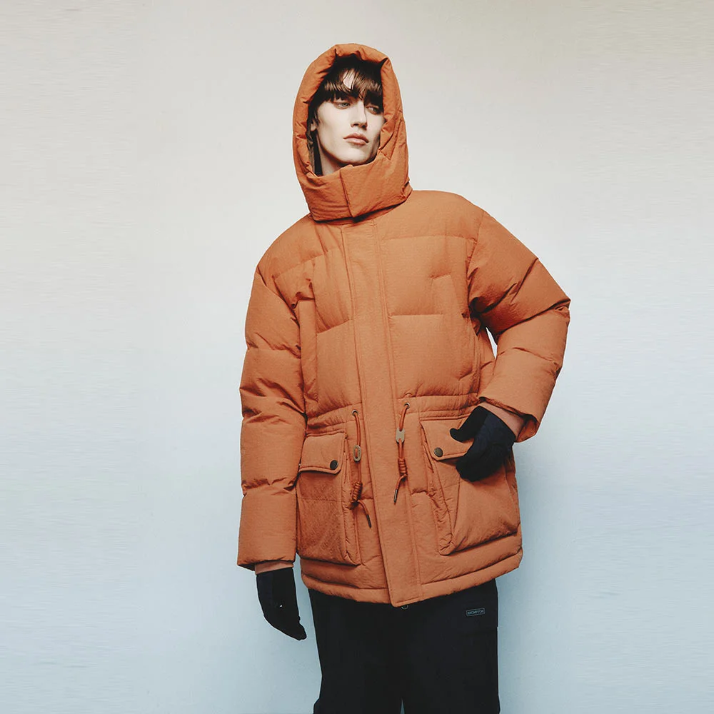BRITISH CAMPER MIDI DOWN JUMPER - ORANGE (P254MDW452)