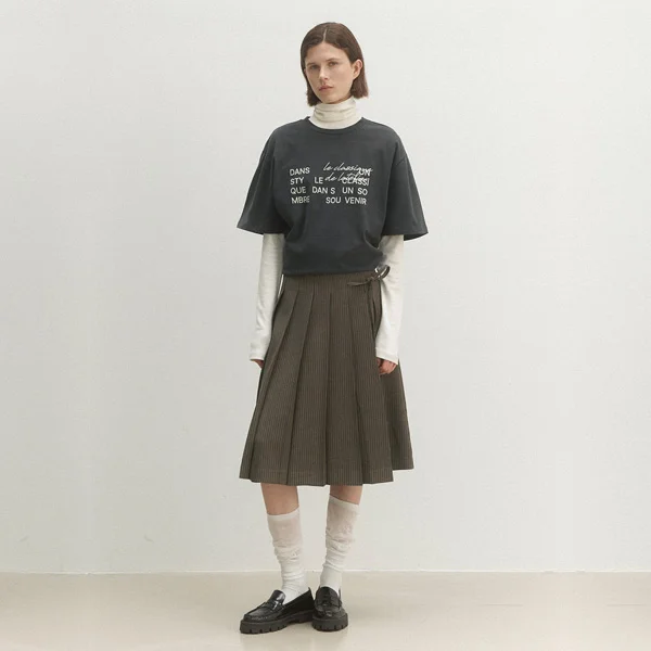 SIE PLEATS CHECK SKIRT(SK-4952)