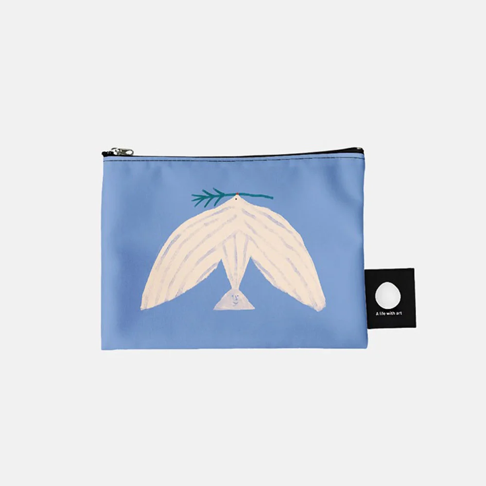 Matias Laraine 藝術家, Oiseau(blue) 化妝袋