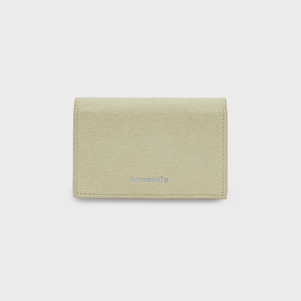 Accordion suede card hoder (風琴褶 麂皮 卡片 托架) - Beige