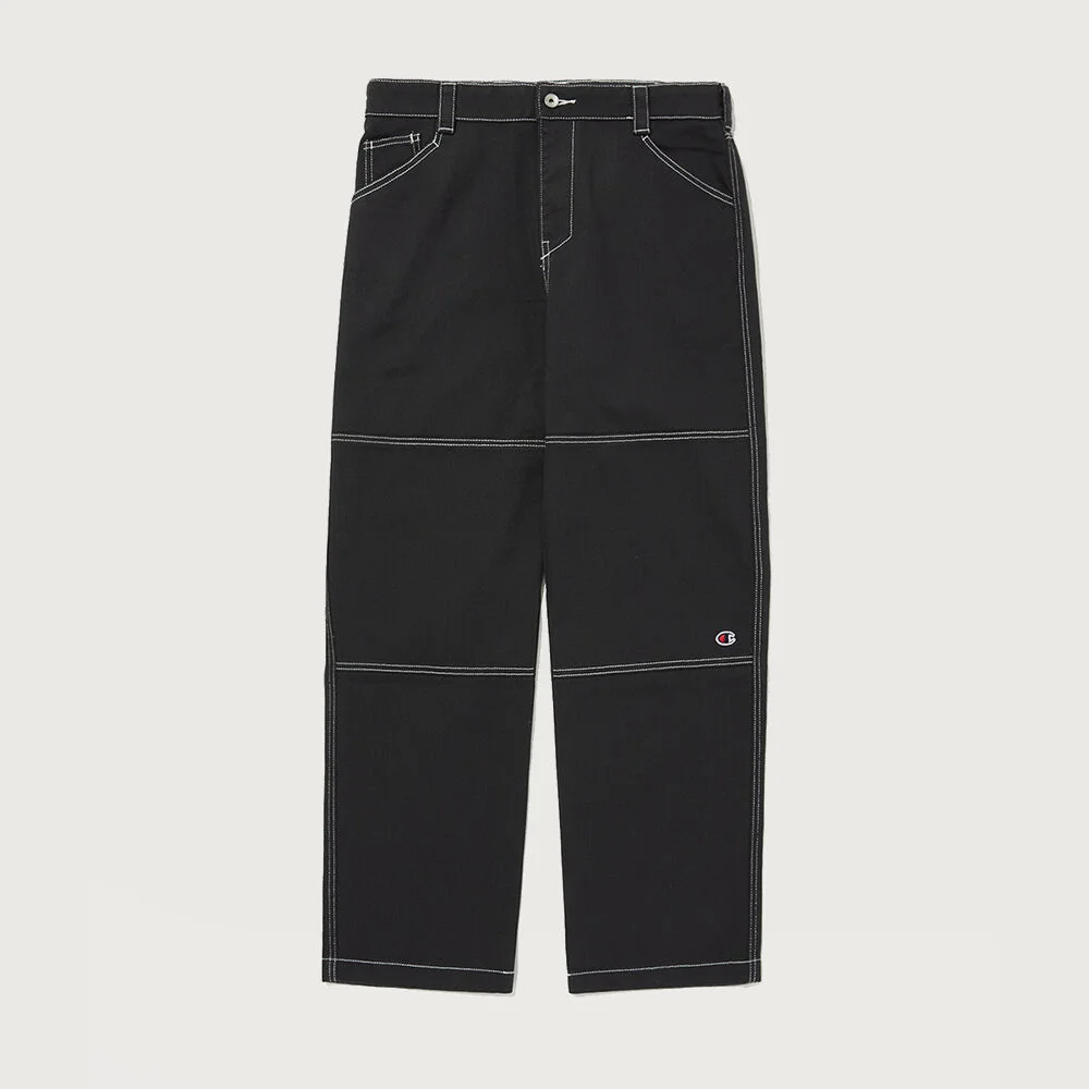 C標誌 厚重 斜紋 褲子 Black