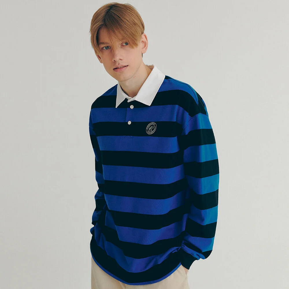 Classic Stripe Rugby Shirt_Men (Blue)