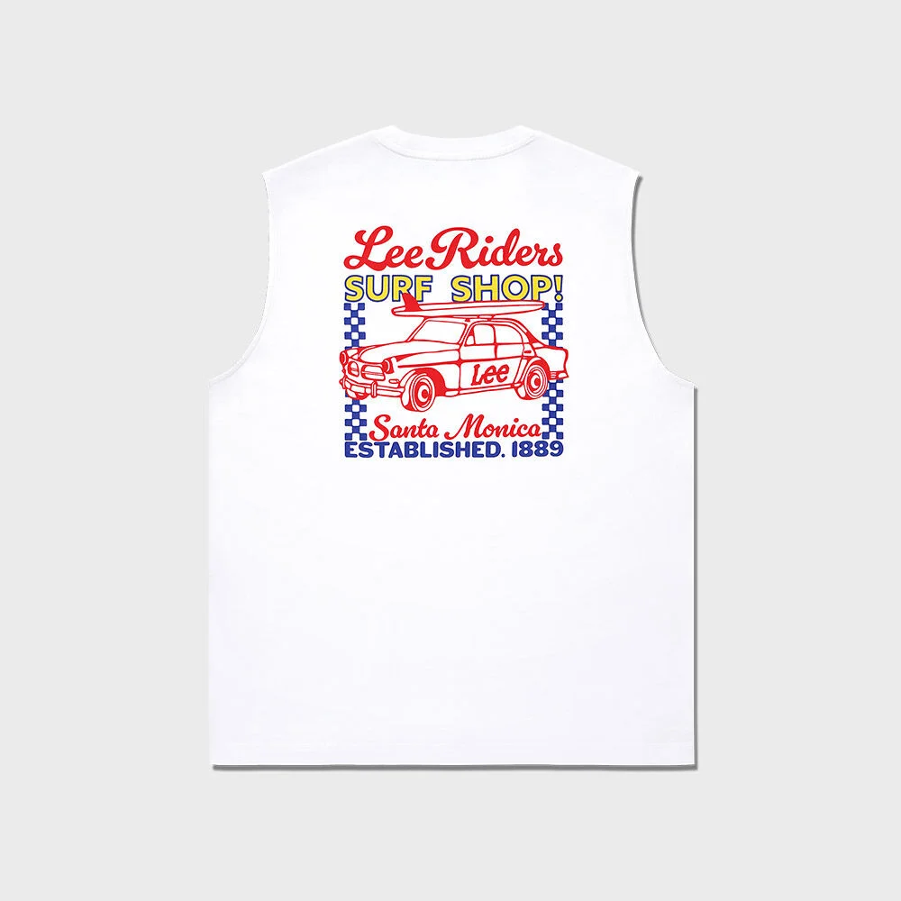 Lee Riders 衝浪店 無袖 T恤 白色