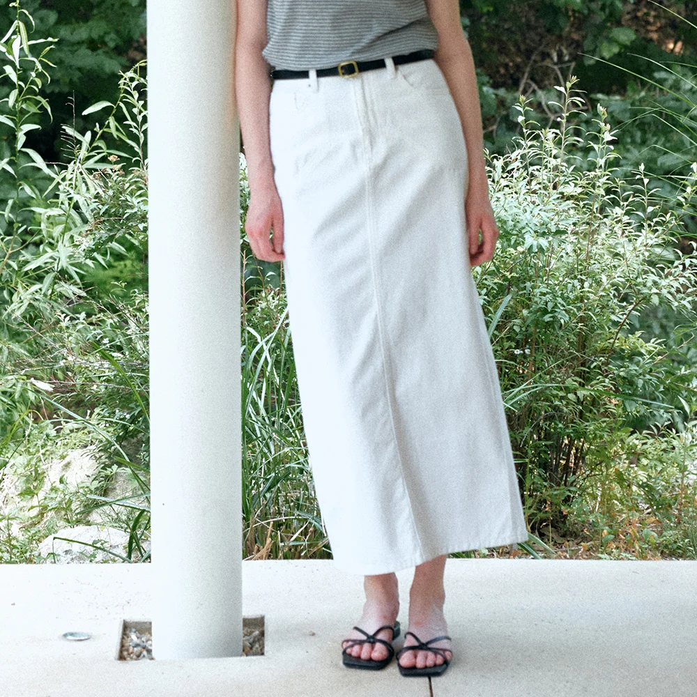 WAVE COTTON SKIRT_WHITE