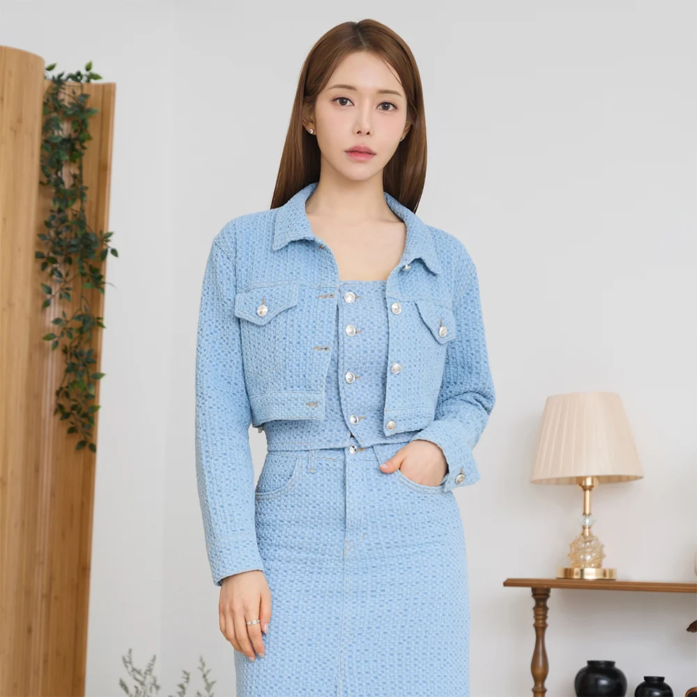 Senia 提花 牛仔 外套