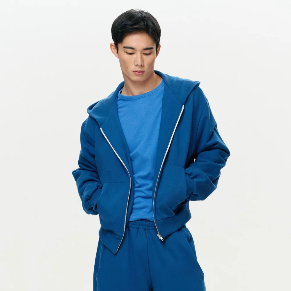 UNISEX ERA OVERSIZED HOODED ZIP-UP - YALE BLUE
