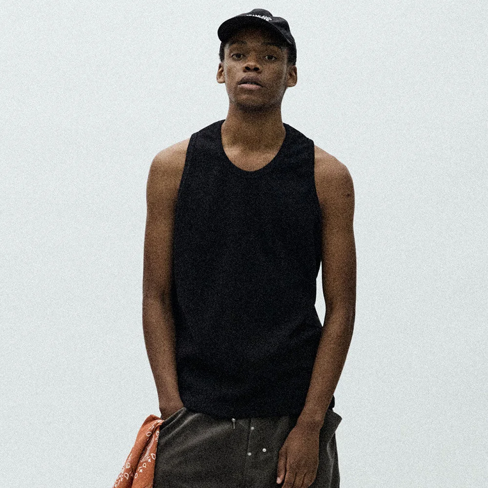 Bio-Washed Ribbed Tank top (Black)