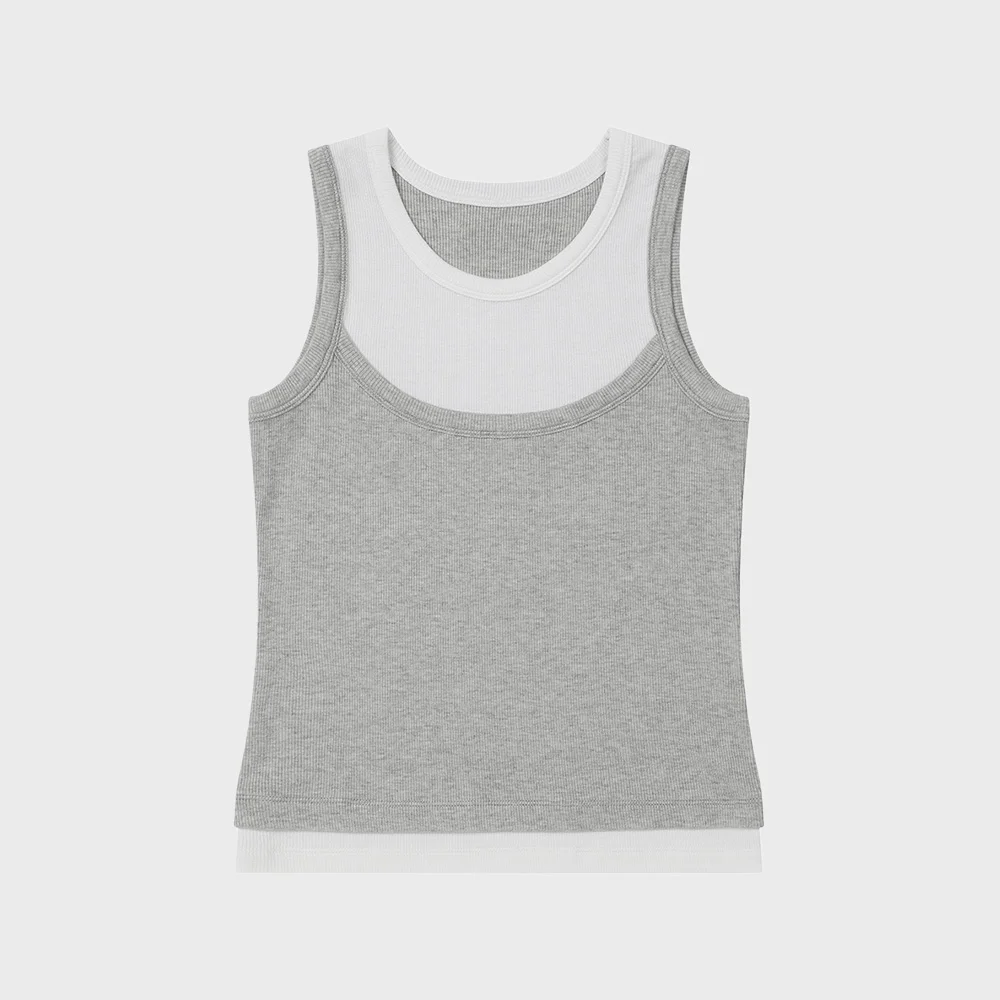 D-CONTRAST SLEEVELESS IN MELANGE GREY