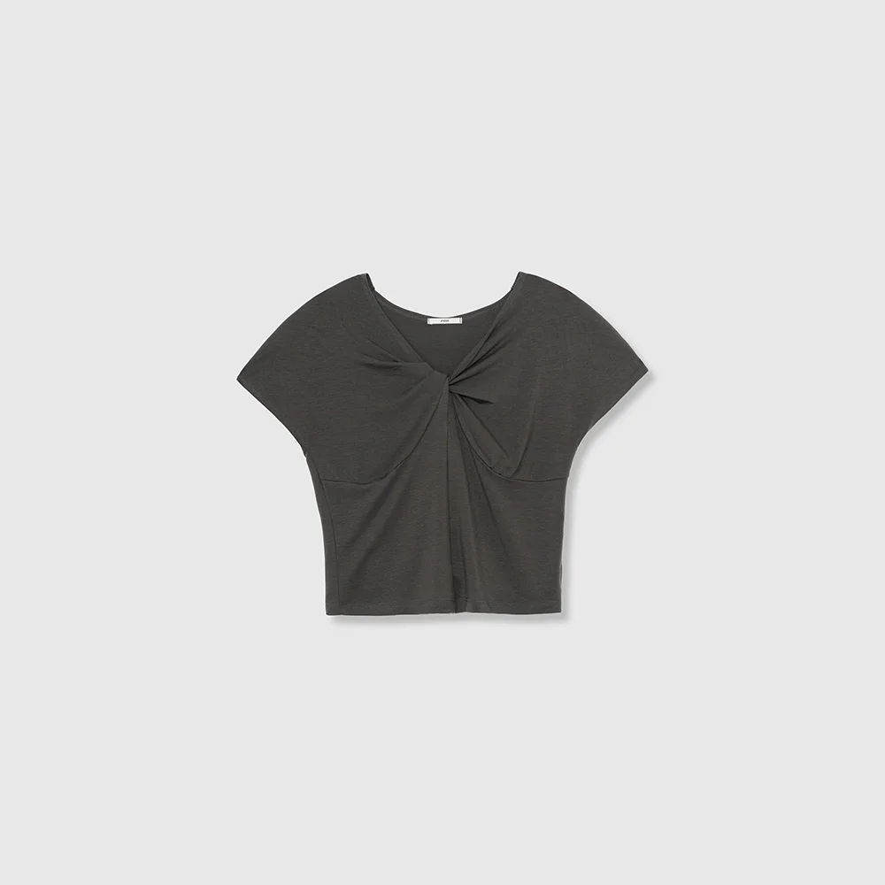 Easy soft ribbon tee (Charcoal)