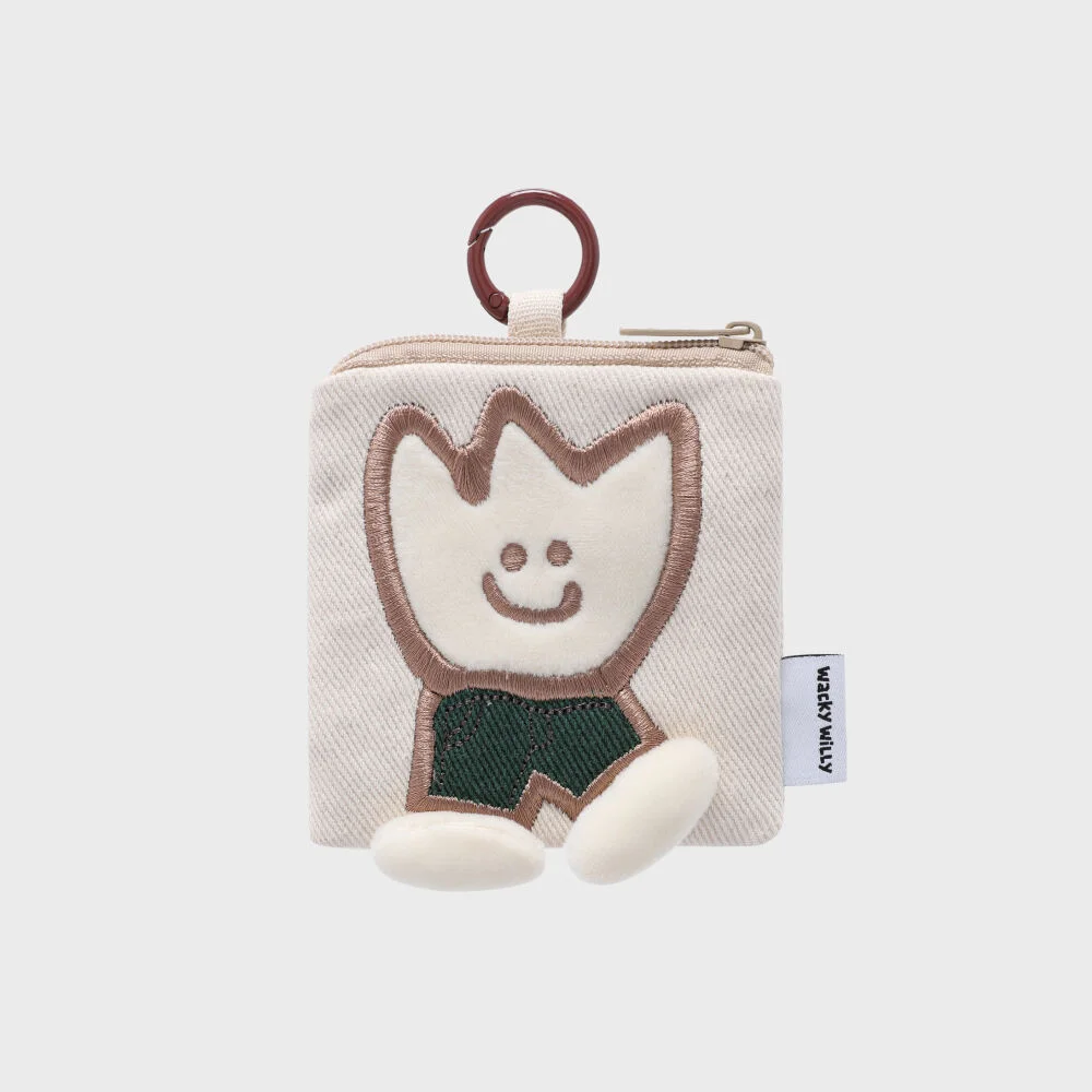 Kiki 化妝袋 鑰匙扣 象牙色