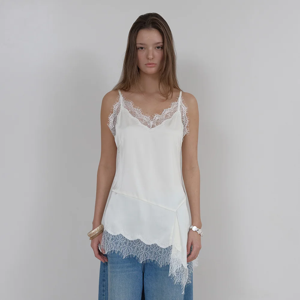 LAYERED SATIN TOP (IVORY)