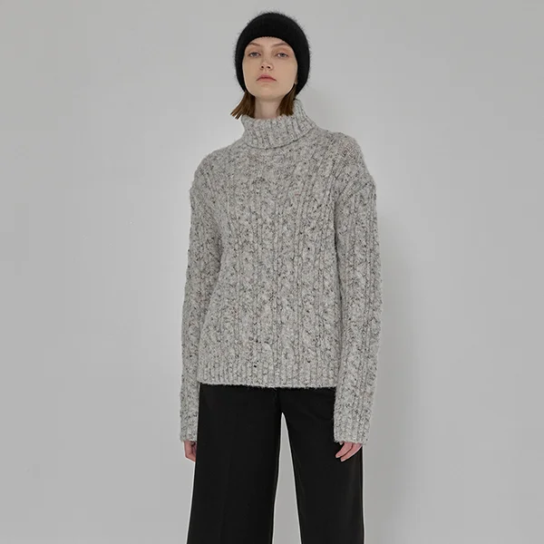 MIX CABLE TURTLENECK KNITWEAR (T-6661)