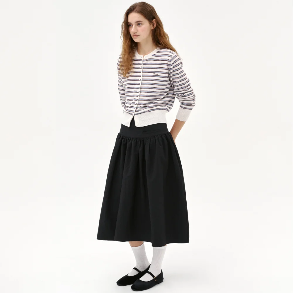Miriam Shirring Skirt_balck