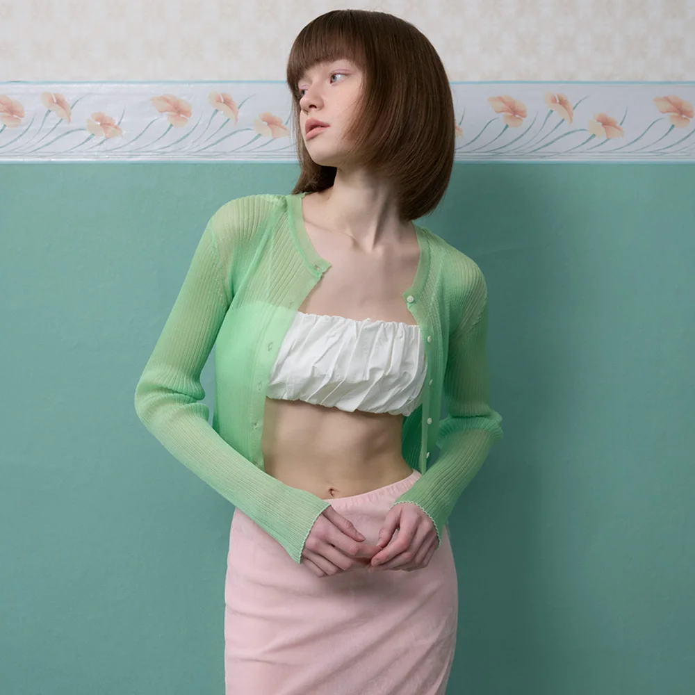 Middle 涼感絲絨 中長 半身裙_Middell Skirt