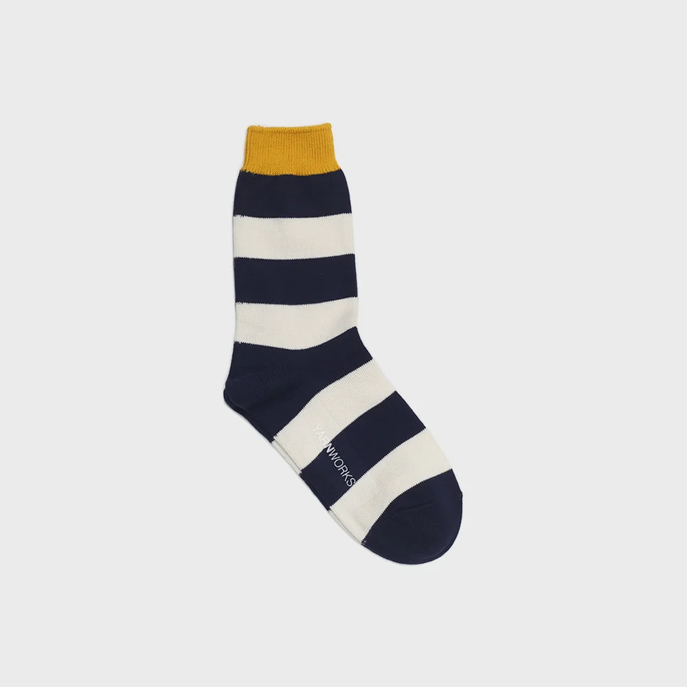 work#rugby / 橄欖球 寬版 條紋 時尚襪