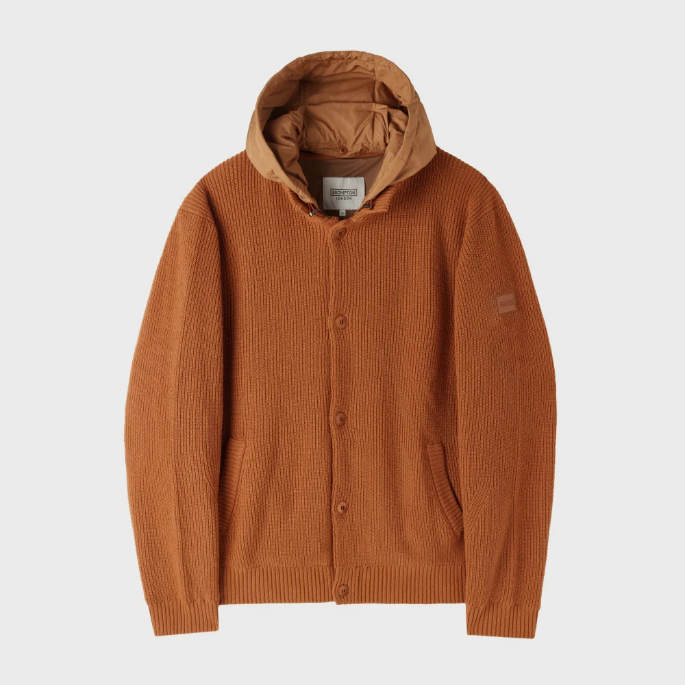 HOOD HYBRID CARDIGAN - ORANGE (P254UCD432)