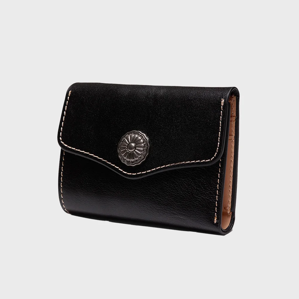 Concho Cow Leather Wallet Black