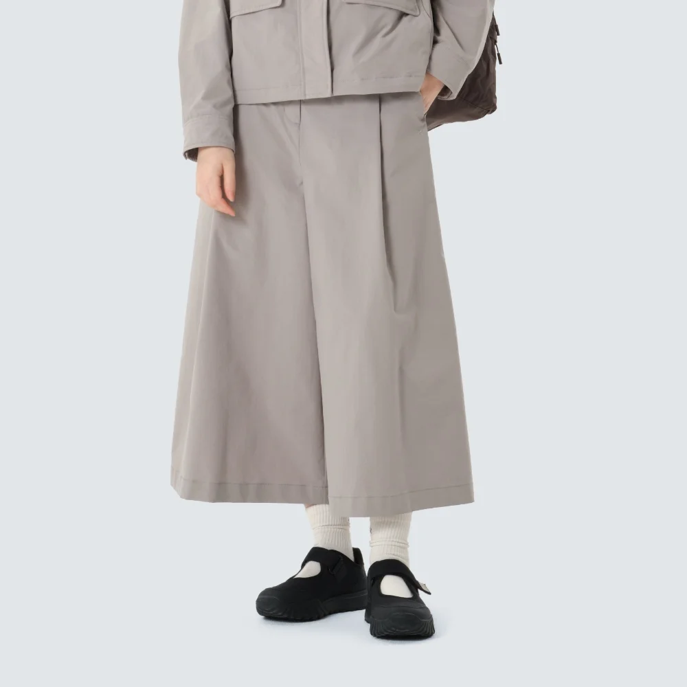 Cland 女裝 寬版 8分 褲子 Fog Gray (S26SWDPT15)