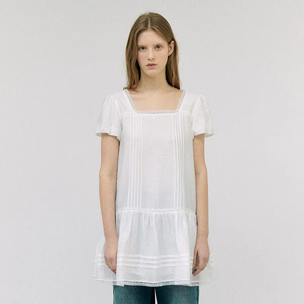 FRILL LACE MIDI ONEPIECE WHITE