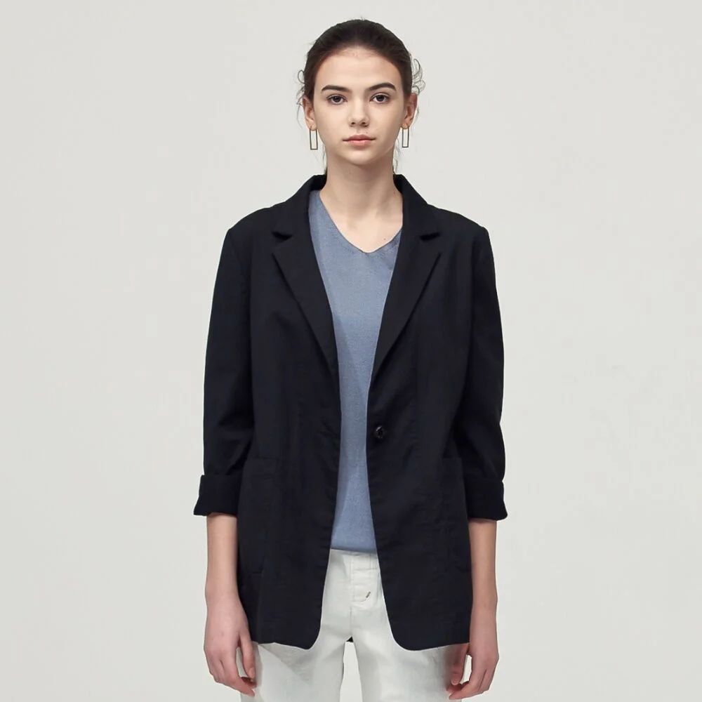 Washable Cotton Light Jacket_Black