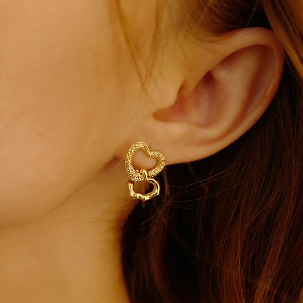 drop heart earring