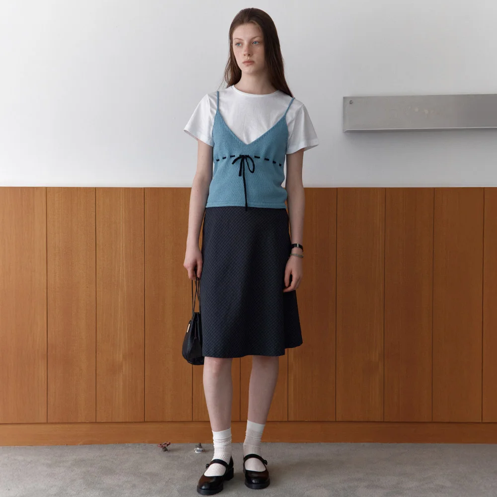 string layered knit - sky blue