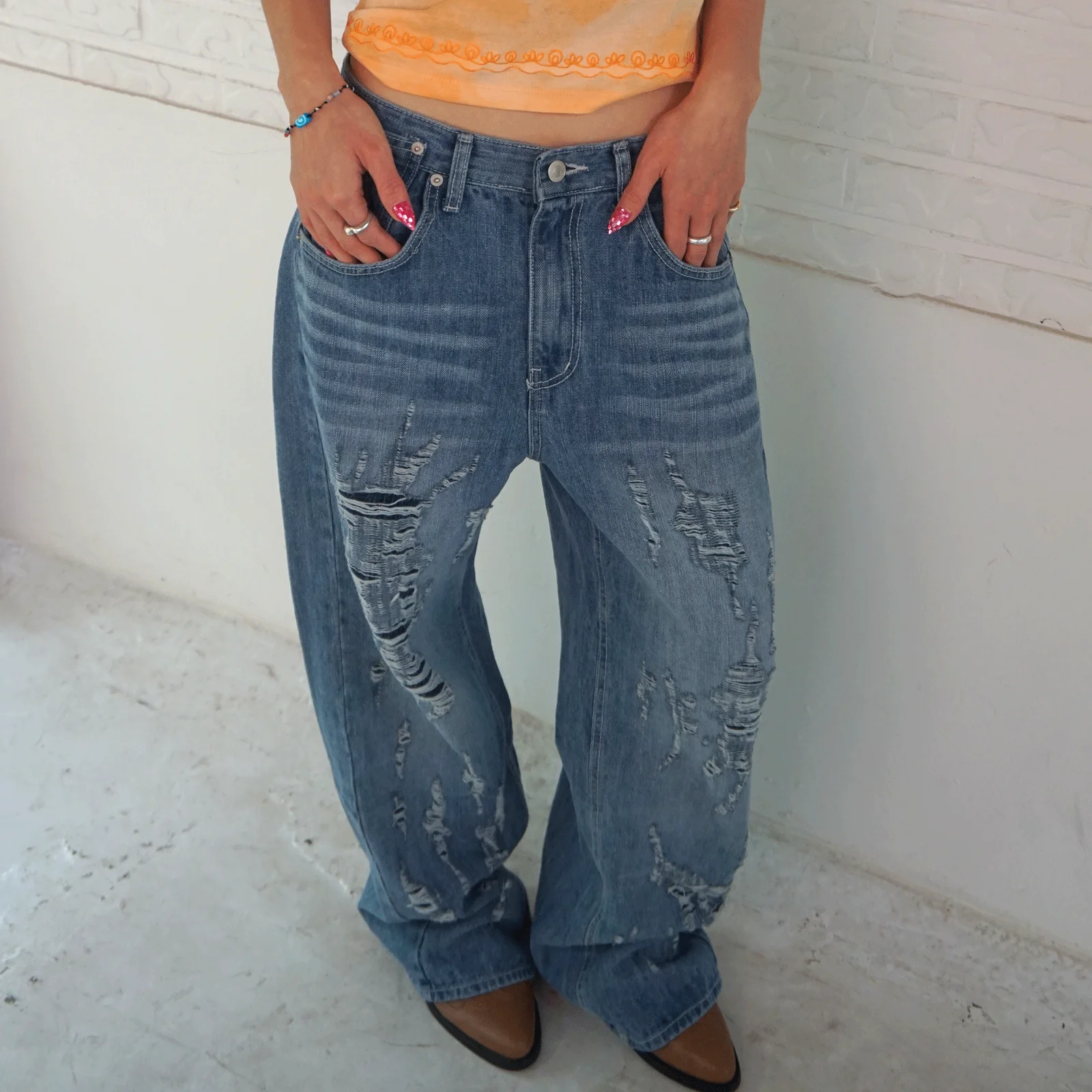 ke615. Vintage Damage Denim