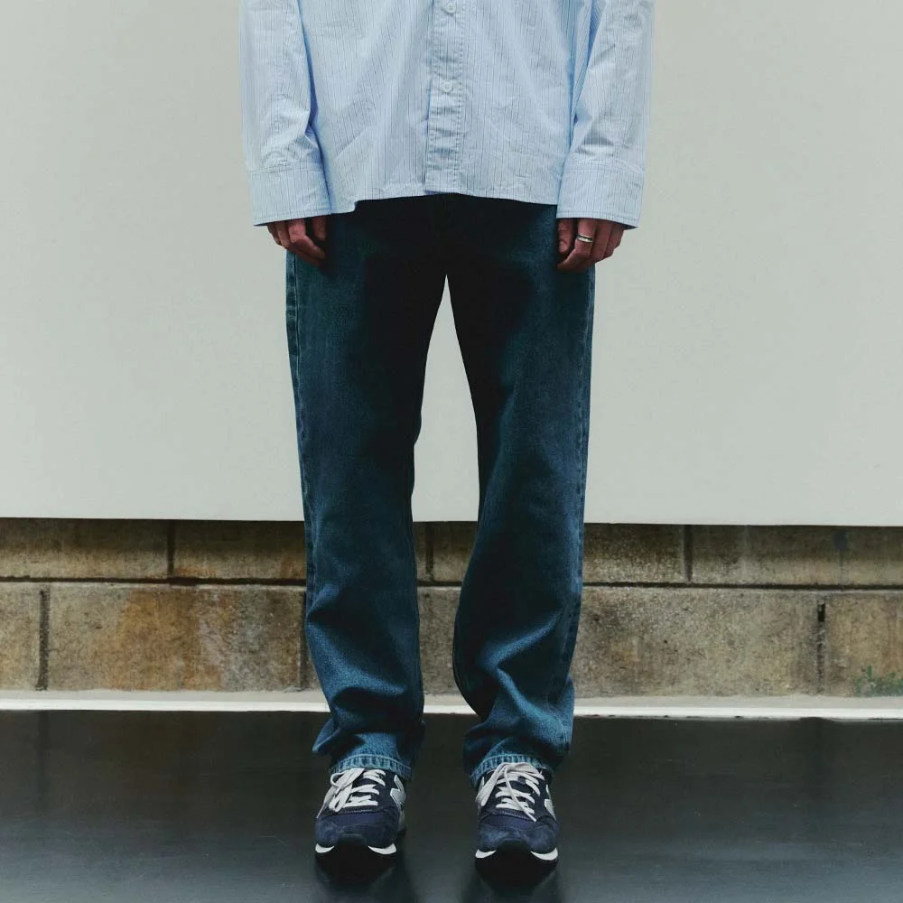 直筒 牛仔褲 M15 復古 藍色