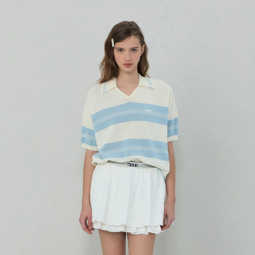 ELFIN STRIPE COLLAR KNIT (IVORY)