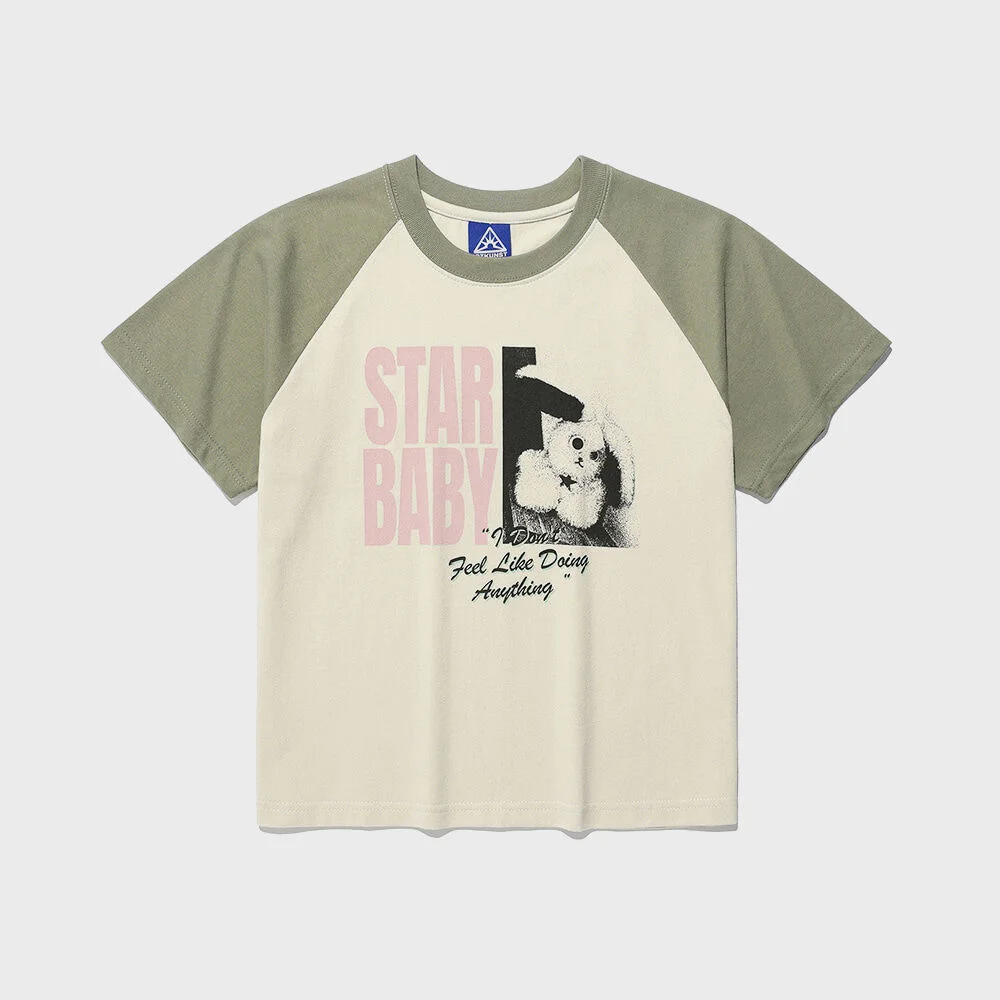 STAR BABY CROP RAGLAN TEE_LIGHT BEIGE(IK2FMFT529A)